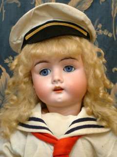 32 Very Large MAX HANDWERCK ANTIQUE DOLL c1900 in SAILOR dress SO 
