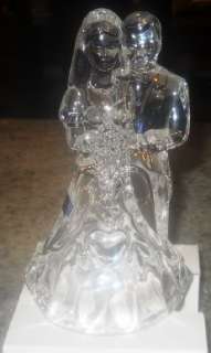 Marquis by Waterford Bride & Groom Clear Crystal Glass Cake Topper 