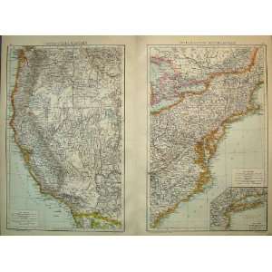  1893 Map United States America Universal New York