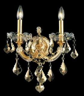 12W Maria Theresa Wall Sconce w Golden Teak Crystals G  