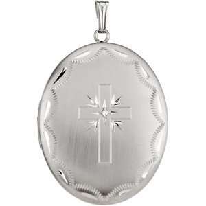 R45226 Sterling 37.50 X 27.75 Mm Cross Locket W/Unchained Melody Tune
