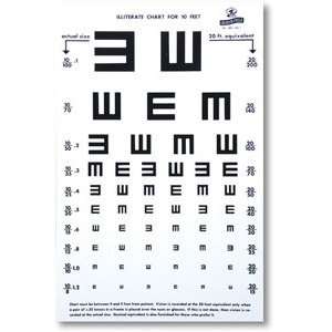  Illiterate E translucent plastic eye chart. Health 