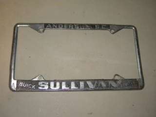 Old Sullivan Buick Pontiac License Plate Frame Sign Anderson, SC 