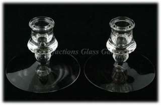 Pair of Heisey Mercury Candlesticks No112 Elegant Glass  