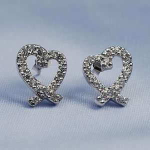  Sterling Tiffany Style Heart Earrings Jewelry