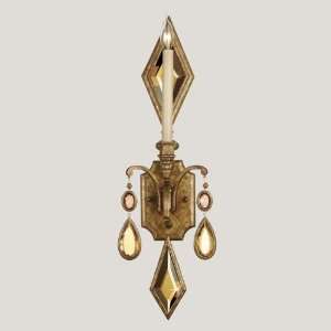 Gold / Clear Encased Gems Crystal 1 Light Wall Sconce from the Encased 