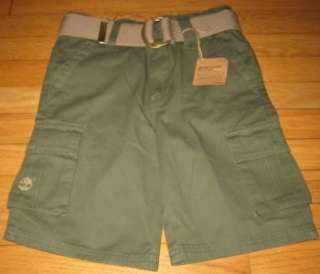 Timberland Khaki Cargo Shorts with Belt Boys 18 NWT $40  