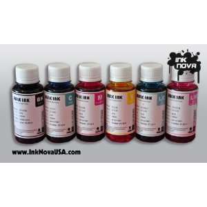  6 Premium Black and Color Inkjet Ink Refill Bottles (Black 