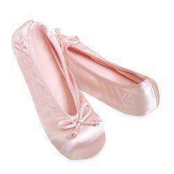 Isotoner Pastel PINK Satin Ballet Style Slippers Ladies  