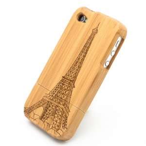  Eiffel Tower Style Carved Natural Real Wood Wooden Case 