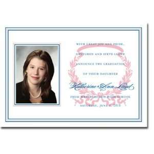  Graduation Invitations (Acanthus Horizontal   Red & Blue with Photo