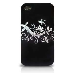  Hand Made iphone 4 Silicon Case   Ivy (Black) w/ screen 