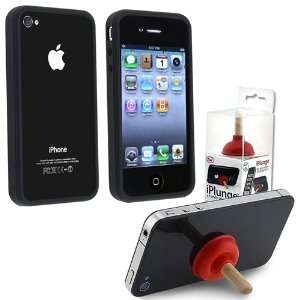  Apple® iPhone® / iPod® Stand + Black Bumper TPU Rubber Skin Case 
