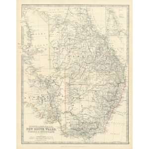  Johnston 1885 Antique Map of Southern Australia