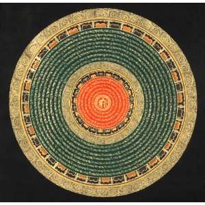  Mandala with Syllable Mantras   Tibetan Thangka Painting 