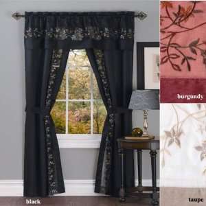  63 Long Fairfield Faux Silk Embroidered 5 Piece Window In 