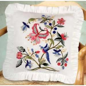  Jacobean Bird Pillow Kit (crewel embroidery) Arts, Crafts 