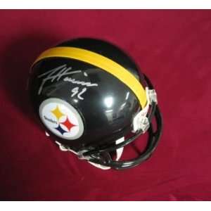  James Harrison Steelers Signed Mini Helmet PSA/DNA: Sports 