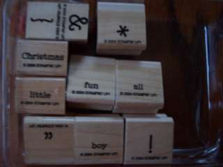 STAMPIN UP   rubber stamps MINI SYMBOLS & WORDS MISSING  