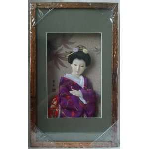 Japanese Geisha Frame Purple Kimono (Rec11)
