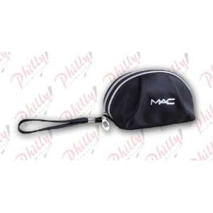  Mac Cosmetics Purse Oval Shape Makeup Bag Black Color 7.5 