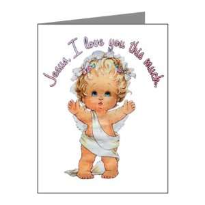  Note Cards (20 Pack) Jesus I Love You This Much Angel 