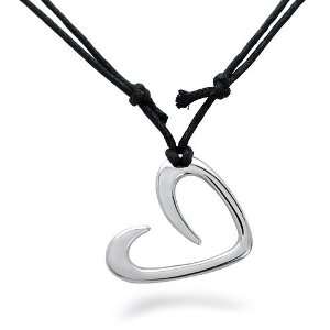  Ladies Stainless Steel Polish Heart Necklace: Jewelry