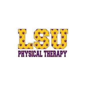  DECAL B LSU PHYSICAL THERAPY WITH PAW PRINTS   7.7 x 4.4 