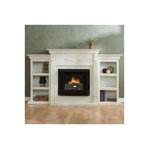 Gel Fuel Southern Enterprises Tennyson Antique White Fireplace with 