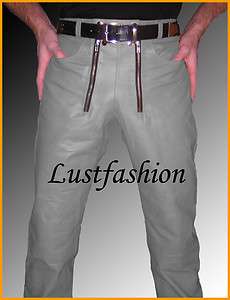 men s leather pants GREY leather trousers NEW / carpenter leather 