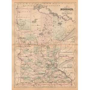  Johnson 1889 Antique Map of Minnesota