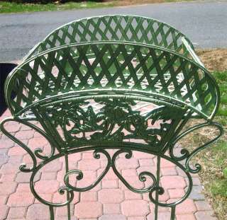 Set of 2 Victorian Plant Stands Iron Mint Green  