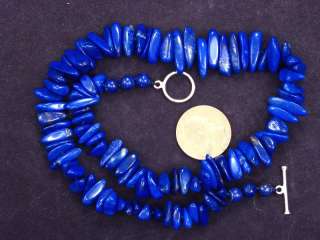 Necklace Lapis Lazuli 18mm nuggets 925  