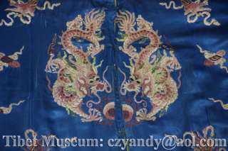 Wonderful Amazing Old Antique Chinese Embroidery Dragon Robe  