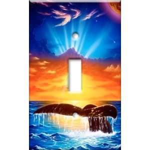   Switch Plate Cover Art Whale Tail at Sunset Sea Life S: Home & Kitchen