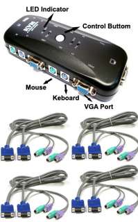 PORT KVM SWITCH BOX WITH 4 SETS OF CABLE BUNDLE  