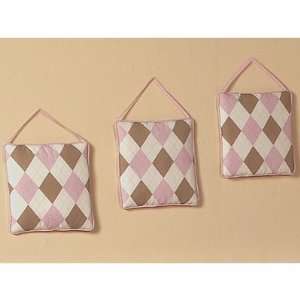  Pink And Brown Argyle Wall Hanging Accessories By Jojo 