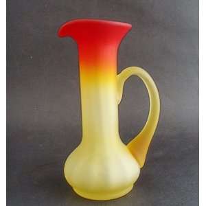  Kanawha Glass Amberina Satin Pitcher Vase #281: Kitchen 