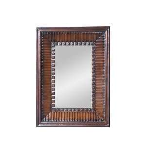  Wall Mirror with Embossed Frame in Distressed Chestnut 