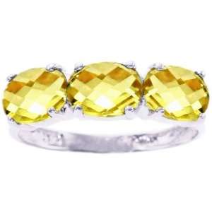   Three Stone Ring Lemon Citrine/Briolette, size7.5 diViene Jewelry