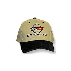  C4 Corvette Black & Khaki Brushed Twill Hat Automotive