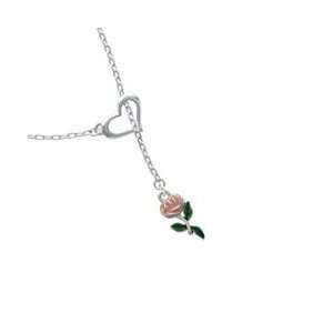   Flower   Rose Pink Heart Lariat Charm Necklace Arts, Crafts & Sewing