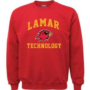 Lamar Cardinals Red Youth Technology Arch Crewneck Sweatshirt:  