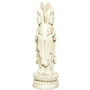  Kuan Yin Standing in Different Poses, Three Sided Statue 