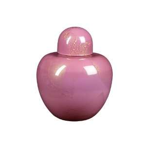   : Gold Leaf Cremation Urn. Hand Blown Glass Urn Pink: Home & Kitchen