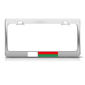 Madagascar Flag Country license plate frame Stainless Metal Tag Holder