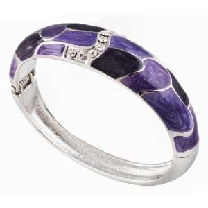   Purple Enamel Bangle Bracelet with Crystal Accents: Jewelry