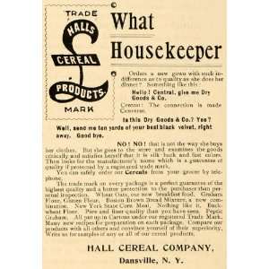  1898 Ad Hall Breakfast Cereals Danville New York 