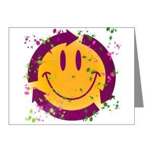  Note Cards (10 Pack) Recycle Symbol Smiley Face 