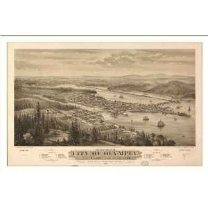  Historic Olympia, Washington, c. 1879 (M) Panoramic Map 